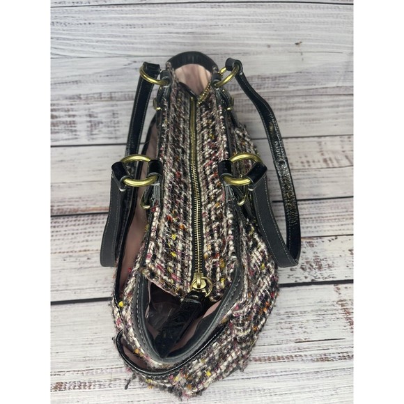 Coach Galaxy Tweed Tote Bag Shoulder Purse H1221-F20025 Black Pink & Tan - Picture 5 of 15